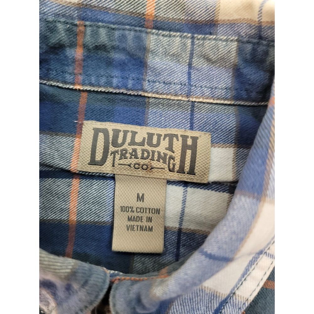 Duluth Trading Flannel Shirt Mens M‎ Blue Plaid Long Sleeves Outdoor - Picture 4 of 6